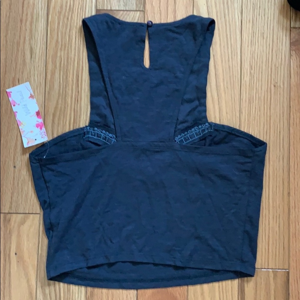 Navy high neck crop top - Picture 3 of 4